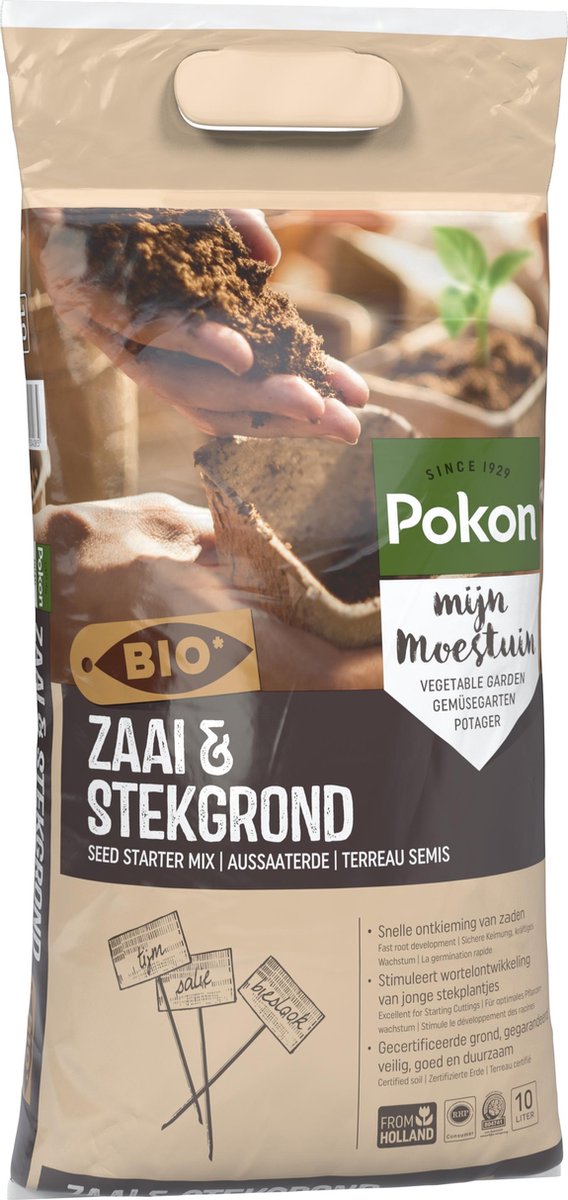  Pokon Bio Zaai- En Stekgrond - 10l - Potgrond (biologisch) - Stimuleert Wortelontwikkeling