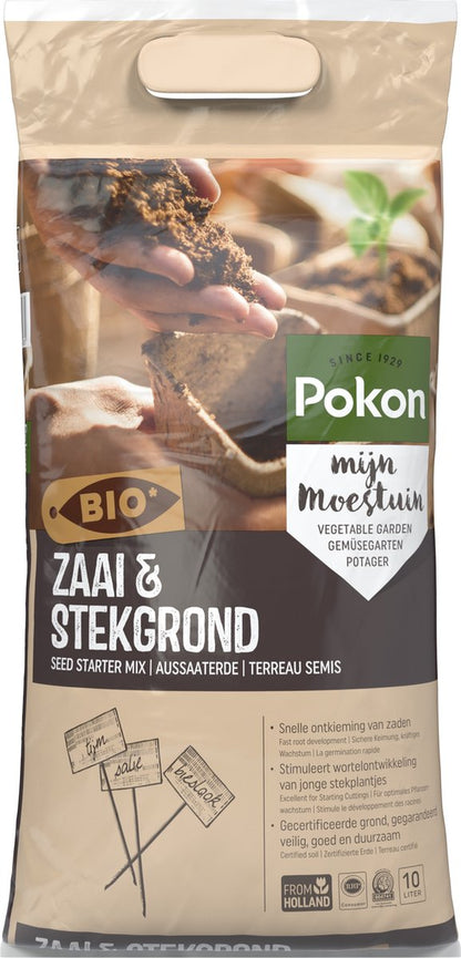  Pokon Bio Zaai- En Stekgrond - 3x10l - Potgrond (biologisch) - Stimuleert Wortelontwikkeling