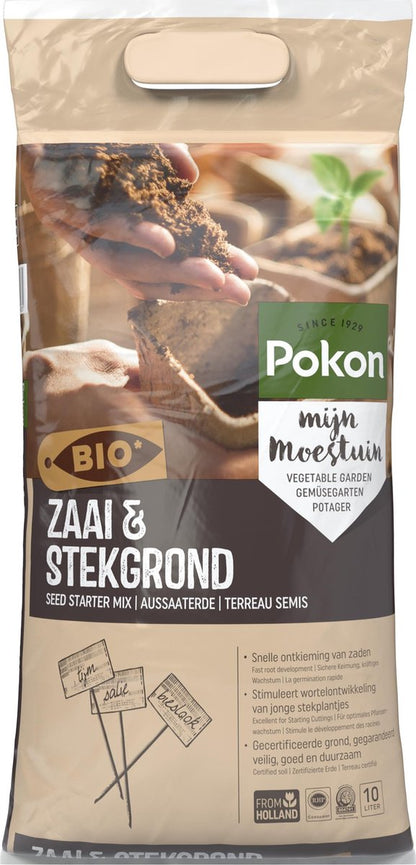  Pokon Bio Zaai- En Stekgrond - 10l - Potgrond (biologisch) - Stimuleert Wortelontwikkeling