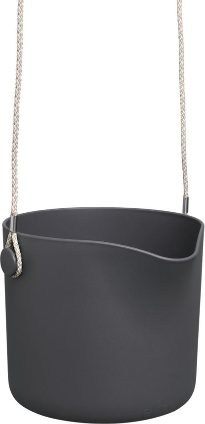  Elho B.for Swing 18 Hangpot - Bloempot Voor Binnen - Ø 18.0 X H 16.5 Cm - Zwart/Antraciet