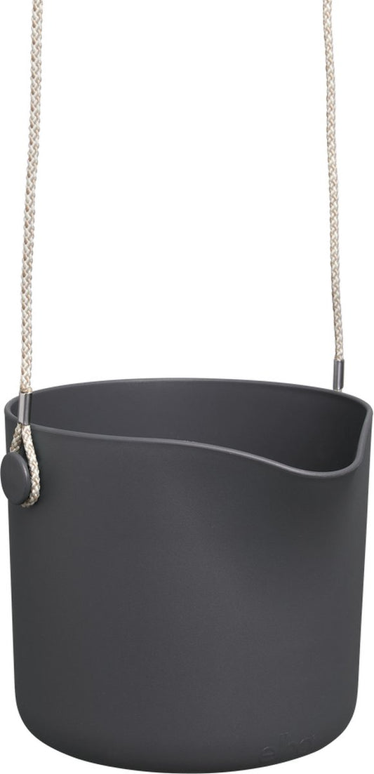  Elho B.for Swing 18 Hangpot - Bloempot Voor Binnen - Ø 18.0 X H 16.5 Cm - Zwart/Antraciet