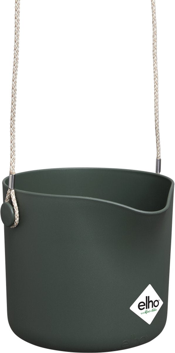  Elho B.for Swing 18 Hangpot - Bloempot Voor Binnen - Ø 18.0 X H 16.5 Cm - Groen/Blad Groen