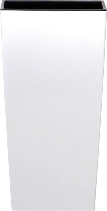 Prosperplast Kunststof Urbi Bloempot/plantenpot Met Binnenpot Wit 32 X 32 X 61 Cm - 21/49 Liter - Hoge Vierkante Bloempotten