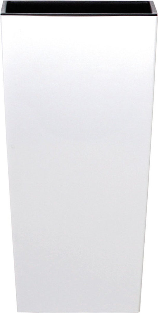 Prosperplast Kunststof Urbi Bloempot/plantenpot Met Binnenpot Wit 32 X 32 X 61 Cm - 21/49 Liter - Hoge Vierkante Bloempotten
