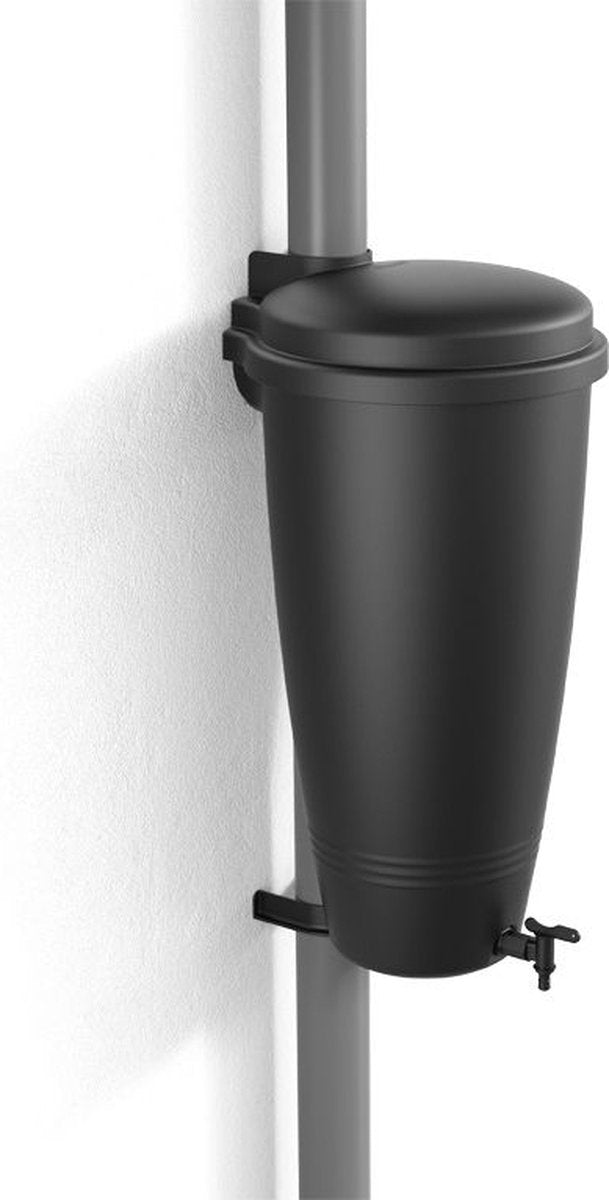  Elho Green Basics Rain Catcher 33 - Regenton Voor Balkonbuiten - Ø 33.5 X H 73.5 Cm - Zwart/Living Black