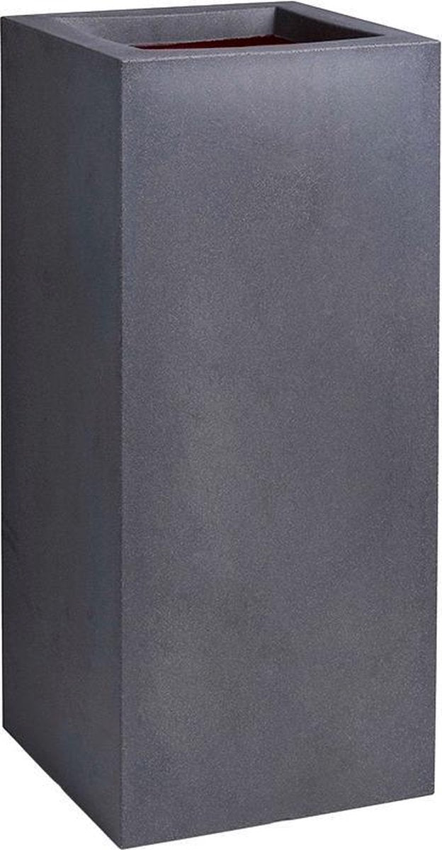  Capi Europe - Bloempot Rechthoek Smooth NL - 36x36x79 - Zwart - Voor Binnen En Buiten - KBL952