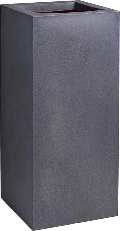  Capi Europe - Bloempot Rechthoek Smooth NL - 36x36x79 - Zwart - Voor Binnen En Buiten - KBL952