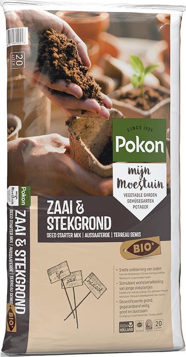  Pokon Bio Zaai- En Stekgrond - 20l - Potgrond (biologisch) - Stimuleert Wortelontwikkeling