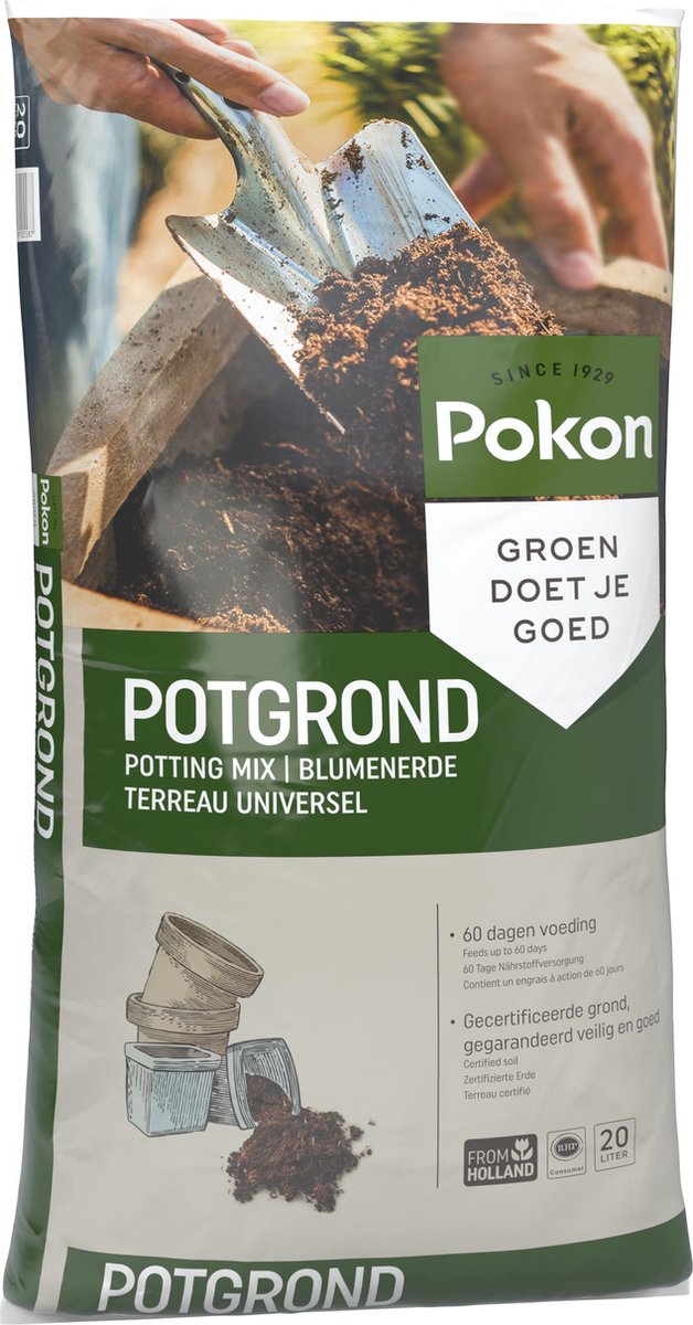  Pokon Universele Potgrond - 20l - Voor Binnen En Buiten - 60 Dagen Voeding - Potgrond Universeel