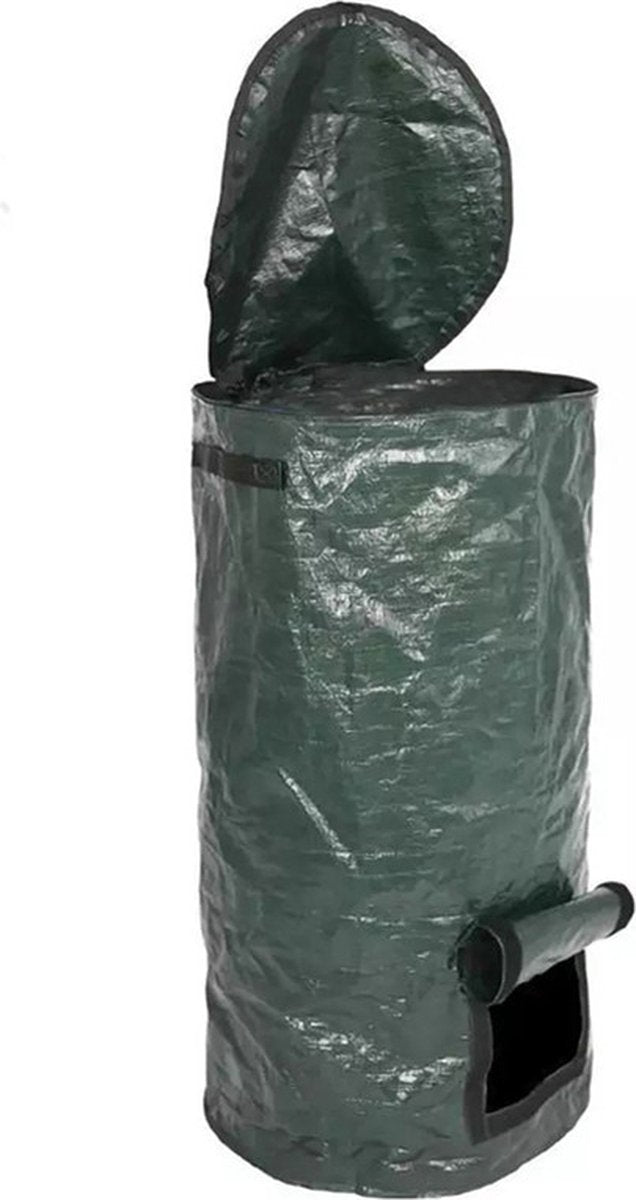 Merkloos TDR - Compostzak Met Grote Capaciteit Voor Tuin - 45 X 45 X 80 Cm - 162 Liter - Donkergroen