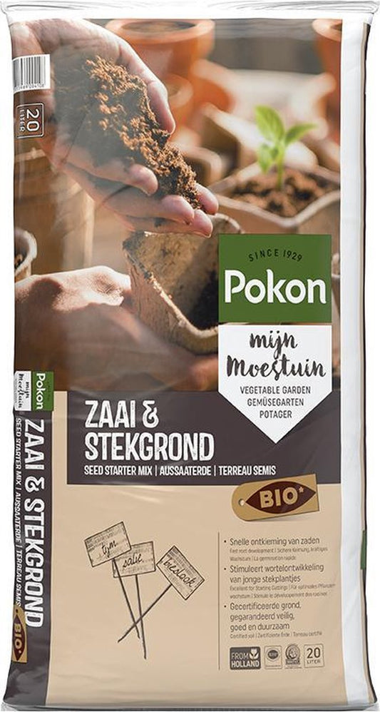  Pokon Bio Zaai- En Stekgrond - 20l - Potgrond (biologisch) - Stimuleert Wortelontwikkeling