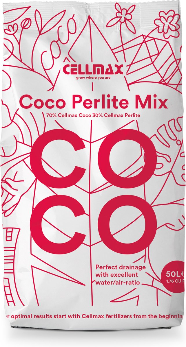  Cellmax Kokos Perliet Mix-50L-Kokos-Potgrond 70% Kokosvezel - 30% Perliet
