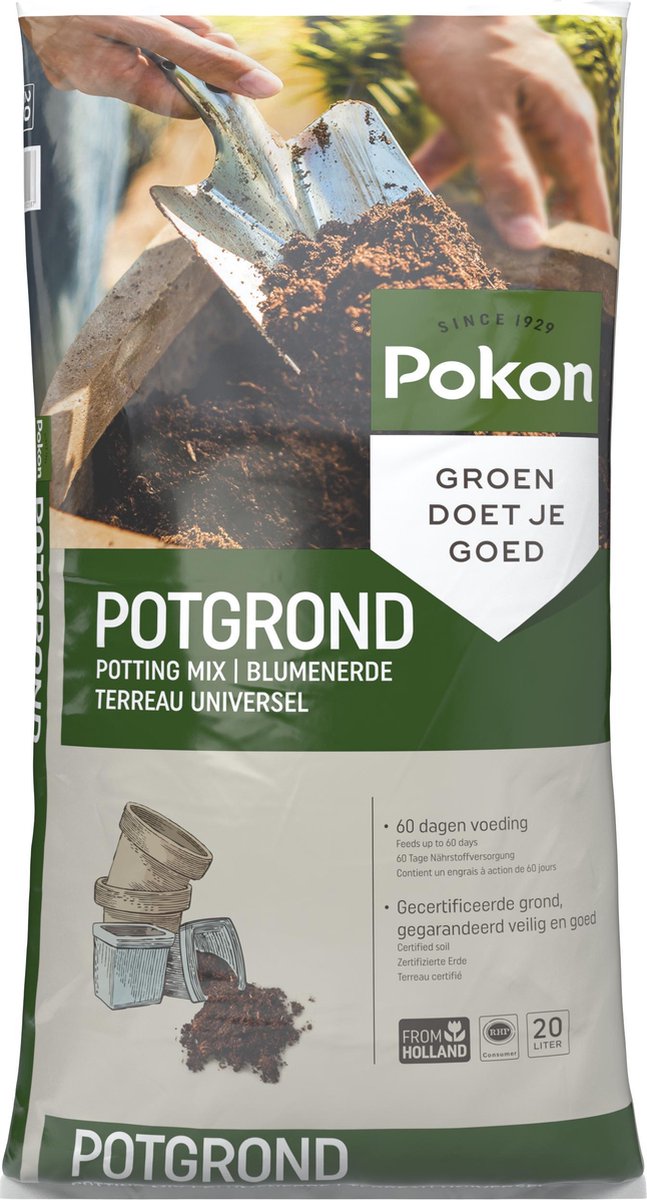  Pokon Universele Potgrond - 20l - Voor Binnen En Buiten - 60 Dagen Voeding - Potgrond Universeel