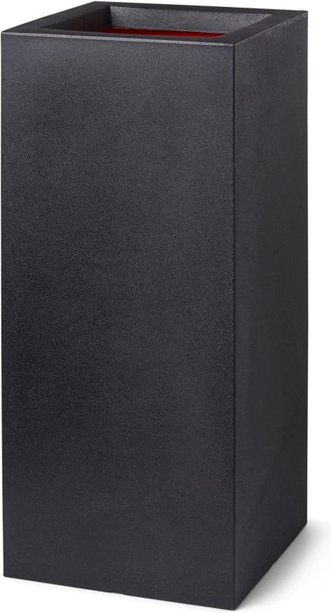  Capi Europe - Bloempot Rechthoek Smooth NL - 36x36x79 - Zwart - Voor Binnen En Buiten - KBL952