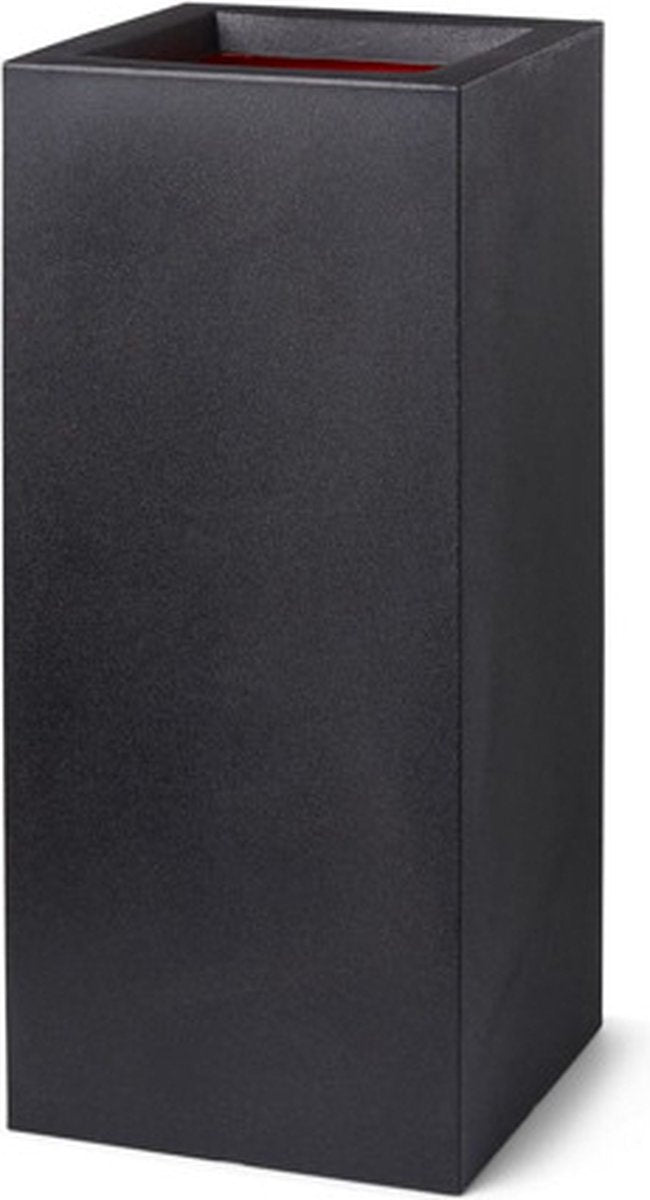  Capi Europe - Bloempot Rechthoek Smooth NL - 36x36x79 - Zwart - Voor Binnen En Buiten - KBL952