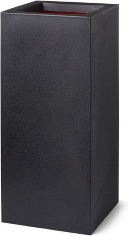  Capi Europe - Bloempot Rechthoek Smooth NL - 36x36x79 - Zwart - Voor Binnen En Buiten - KBL952