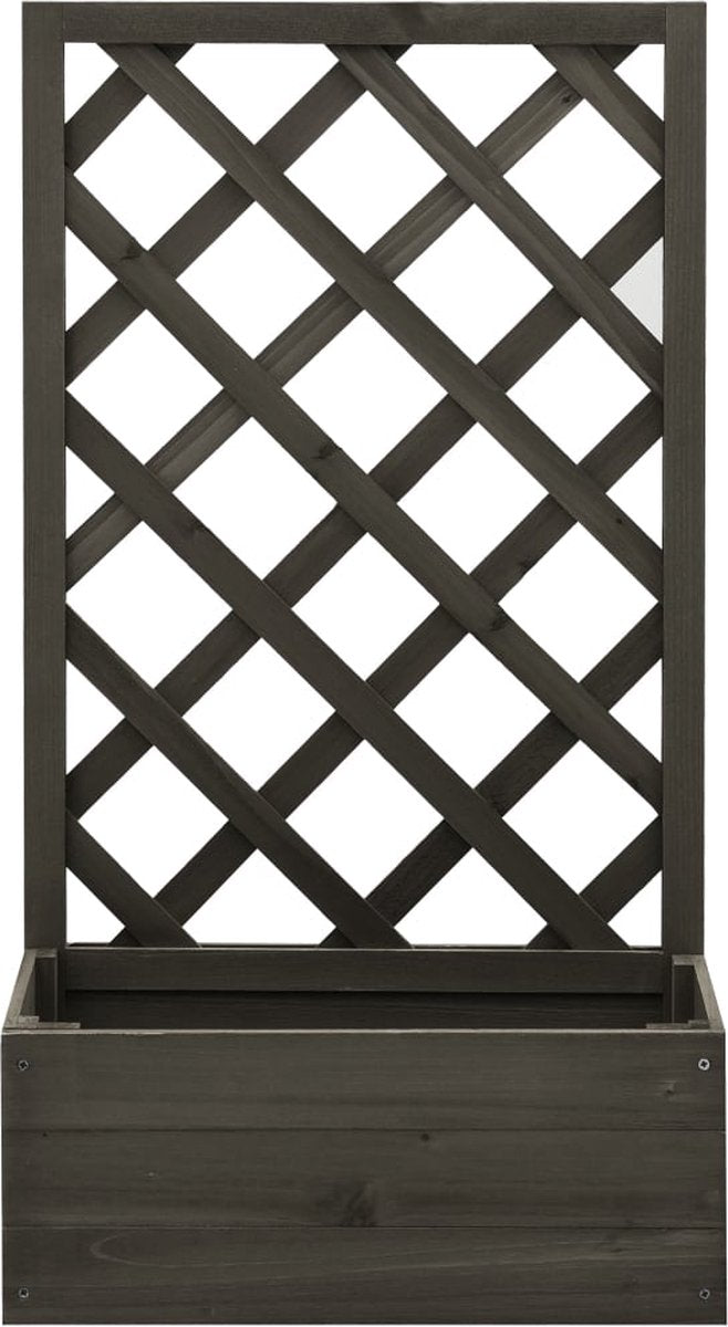  VidaXL Latwerkplantenbak 50x25x90 Cm Massief Vurenhout Grijs
