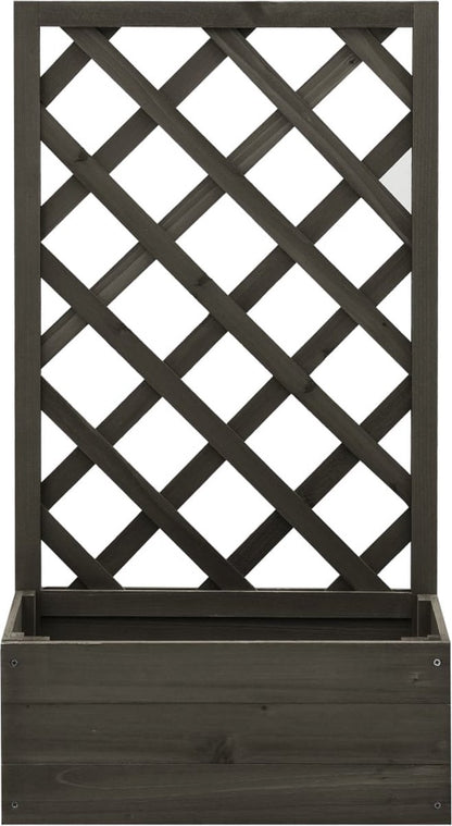  VidaXL Latwerkplantenbak 50x25x90 Cm Massief Vurenhout Grijs