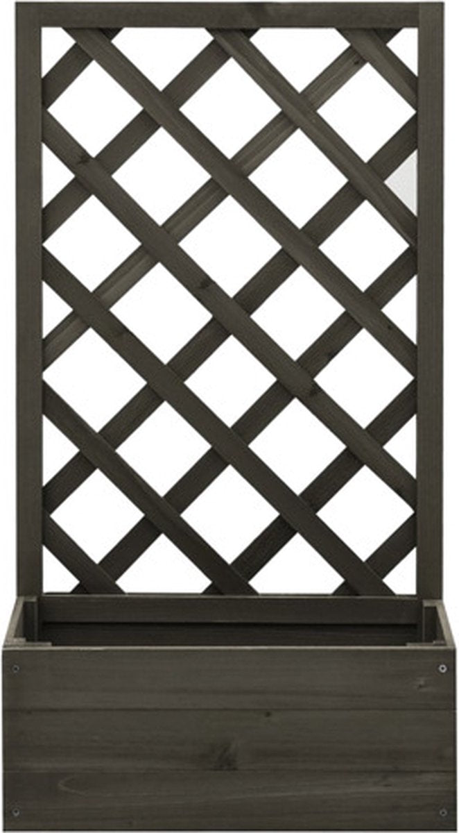  VidaXL Latwerkplantenbak 50x25x90 Cm Massief Vurenhout Grijs