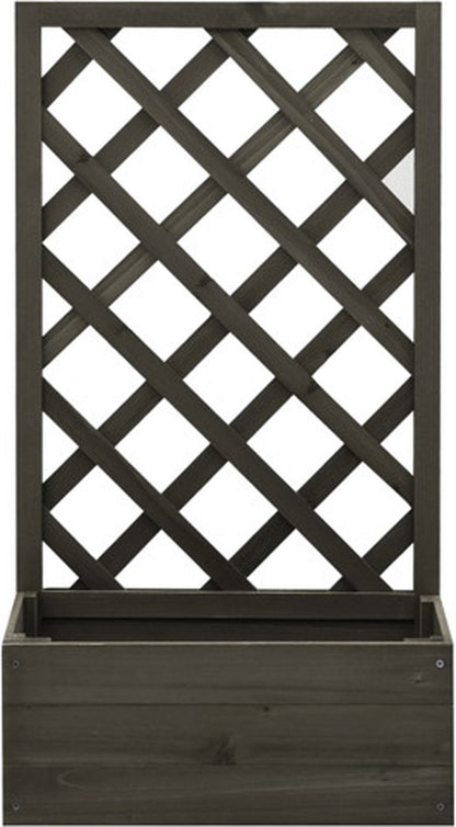  VidaXL Latwerkplantenbak 50x25x90 Cm Massief Vurenhout Grijs