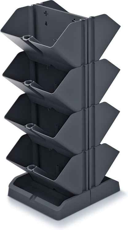 Prosperplast Verticale Kruidentuin Kunststof - Staand/hangend - Modulair - Antraciet Grijs - L 20 X B 11 X H 48 Cm - Incl. Kruidenschaar