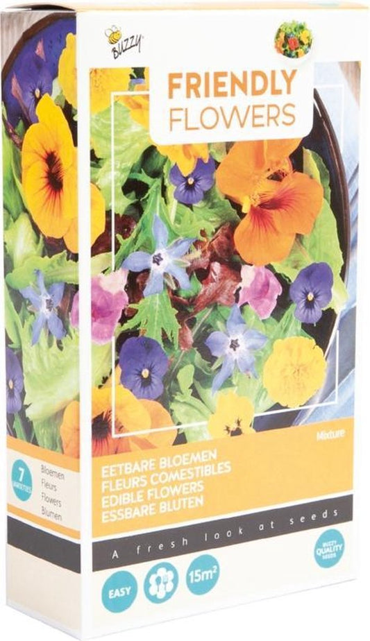  Buzzy® Friendly Flowers - Zadenmengsel - Eetbare Bloemen 15m²