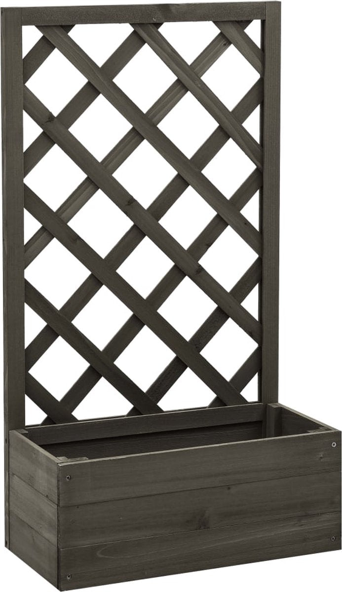 VidaXL Latwerkplantenbak 50x25x90 Cm Massief Vurenhout Grijs