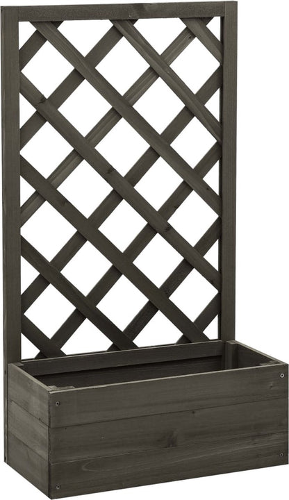  VidaXL Latwerkplantenbak 50x25x90 Cm Massief Vurenhout Grijs