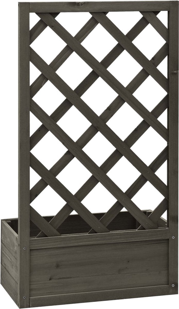  VidaXL Latwerkplantenbak 50x25x90 Cm Massief Vurenhout Grijs