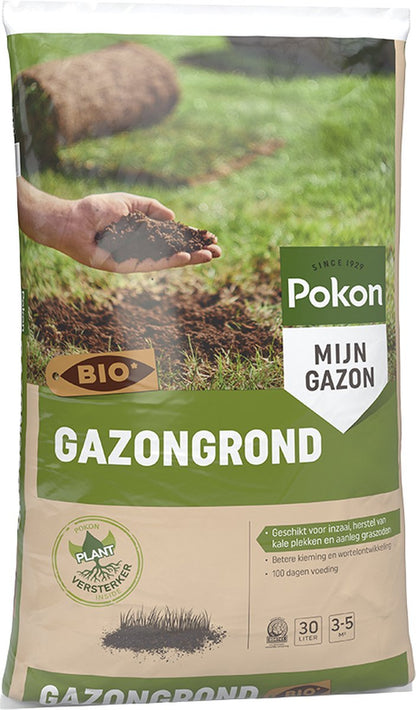  Pokon Bio Gazongrond - 30l - Biologische Bodemverbeteraar - 100 Dagen Voeding