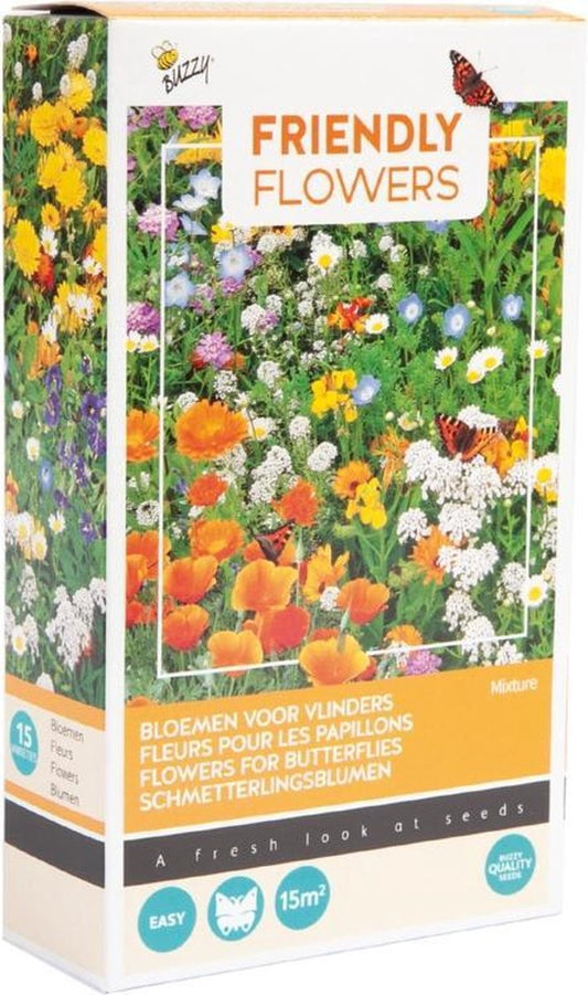  Buzzy Friendly Flowers Bloemenmengsel Vlinders 15m²