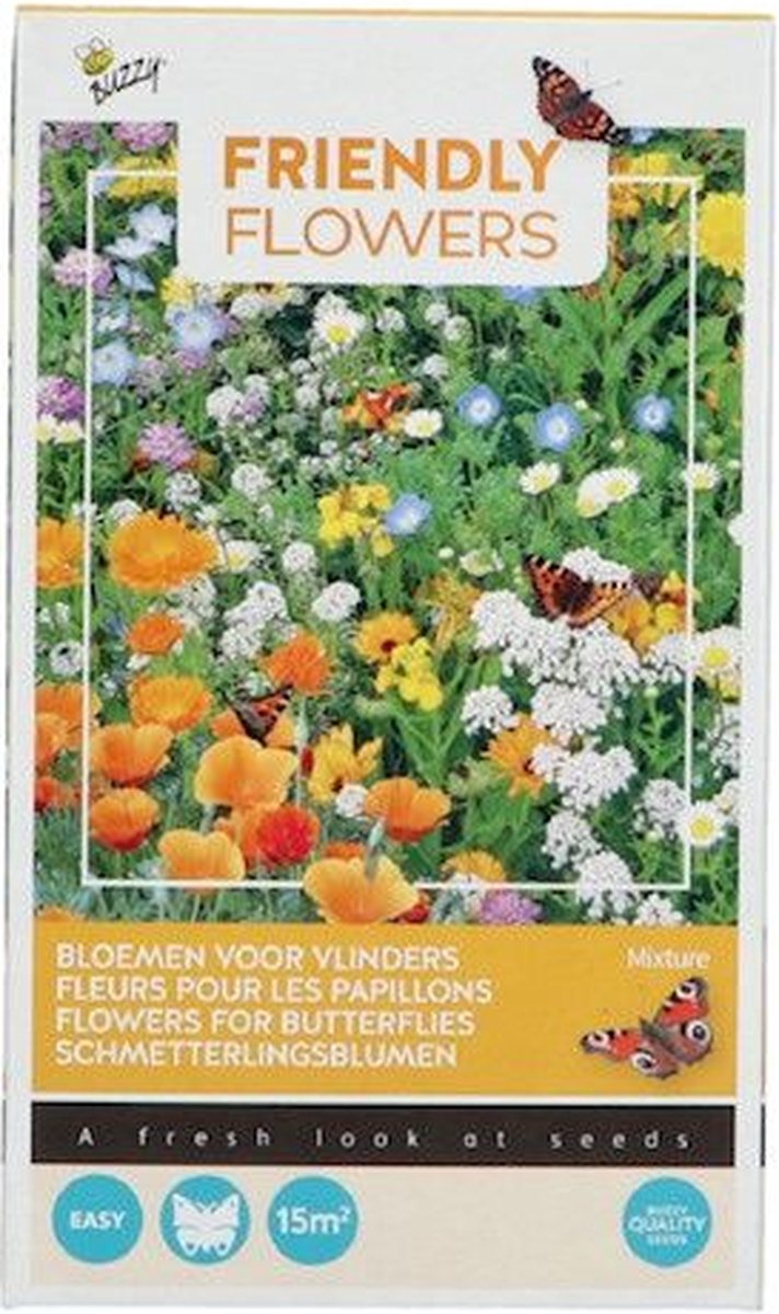  Buzzy Friendly Flowers Bloemenmengsel Vlinders 15m²