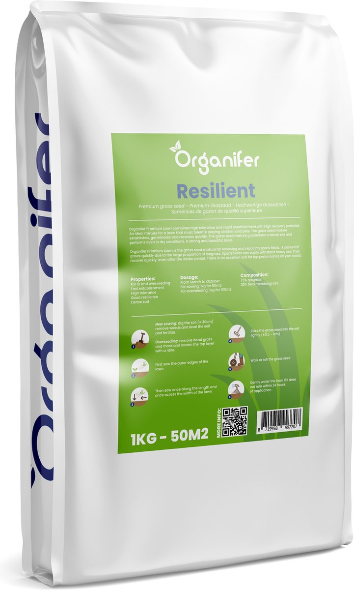  Herstelgazon Graszaad Met Grote Kiemkracht – Fast Repair (1 Kg Voor 50m2) Organifer