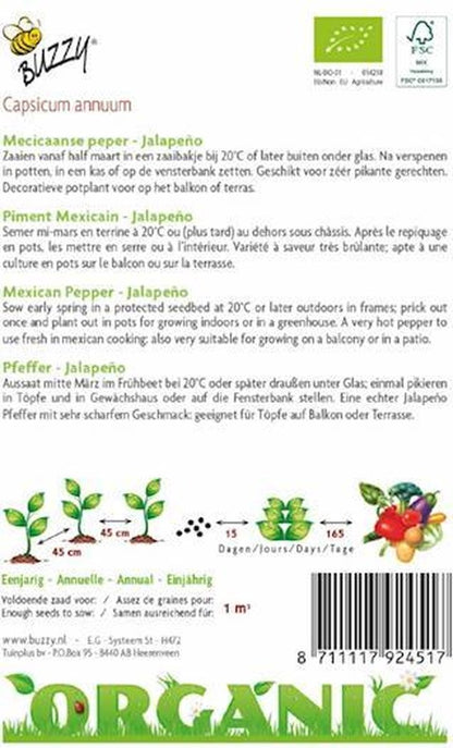  Buzzy Organic - Peper Jalapeno (Capsicum Annuum)