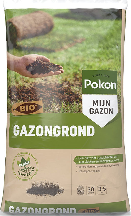  Pokon Bio Gazongrond - 30l - Biologische Bodemverbeteraar - 100 Dagen Voeding