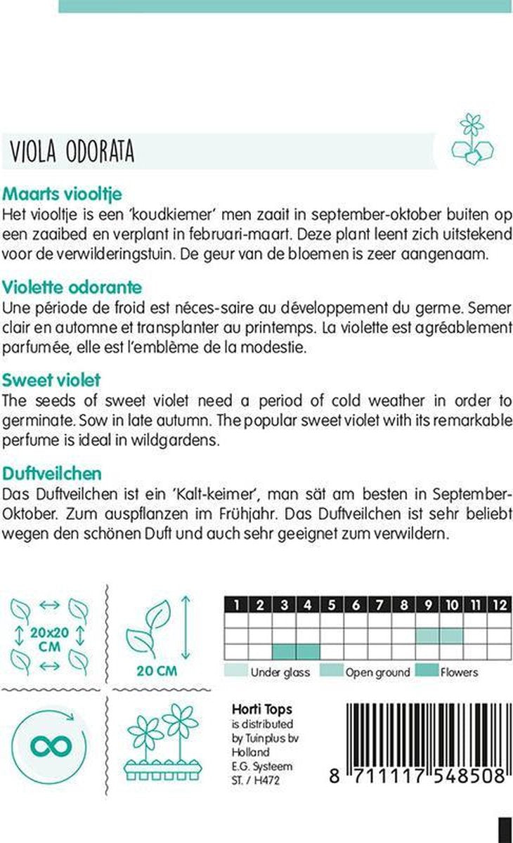  Hortitops Maarts Viooltje Bloemzaad - Viola Odorata