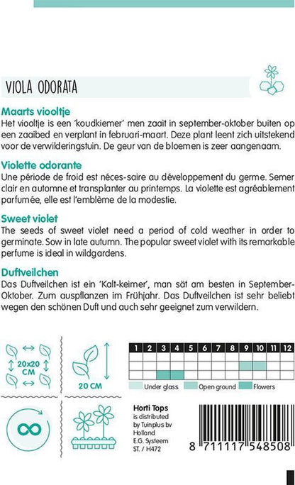  Hortitops Maarts Viooltje Bloemzaad - Viola Odorata