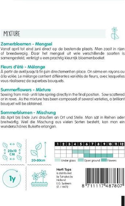  Hortitops Zaden - Zomerbloemen Gemengd