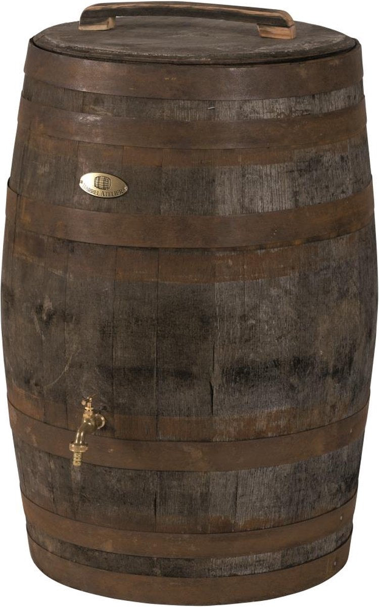  BarrelAtelier - Regenton Whisky Los Deksel, 190L, Gat Vulautomaat, Handvat, Messing Logo En Kraan / Best Verkochte Regenton 2021 /2022 !!