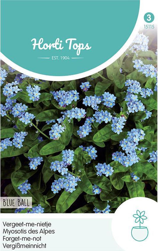  Hortitops - Vergeet-Me-Nietje Bloemzaad - Myosotis Alpestris - Blue Ball