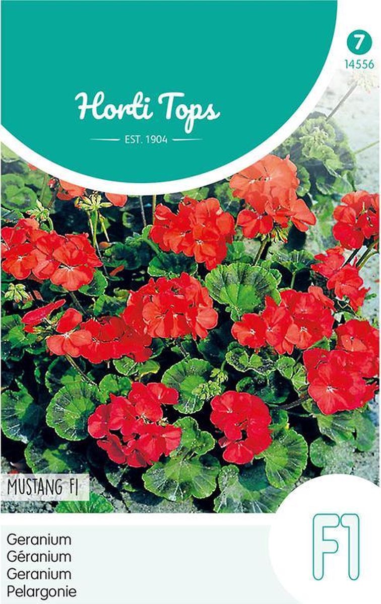  Hortitops Zaden - Geranium Bloemzaad - Mustang - Kersrood