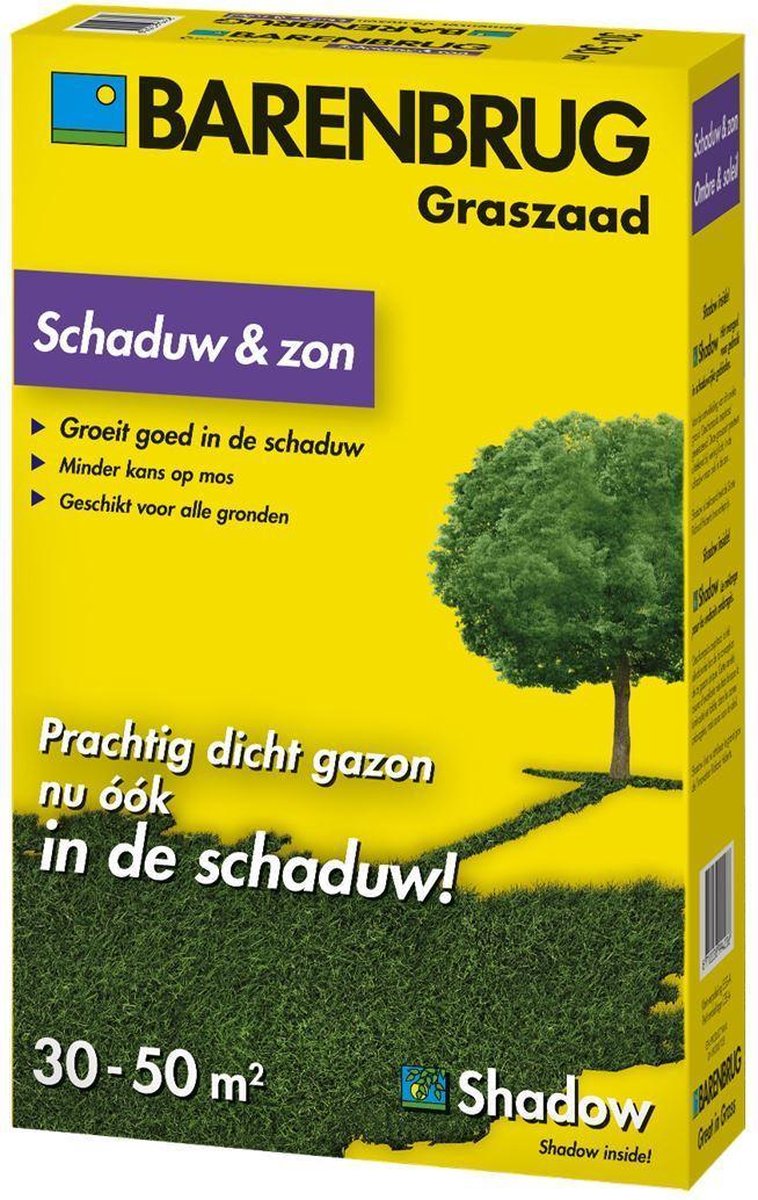  Barenbrug Schaduw &amp; Zon Graszaad 1kg 30 Tot 50m²