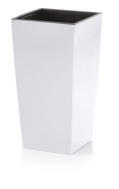 Prosperplast Kunststof Urbi Bloempot/plantenpot Met Binnenpot Wit 32 X 32 X 61 Cm - 21/49 Liter - Hoge Vierkante Bloempotten