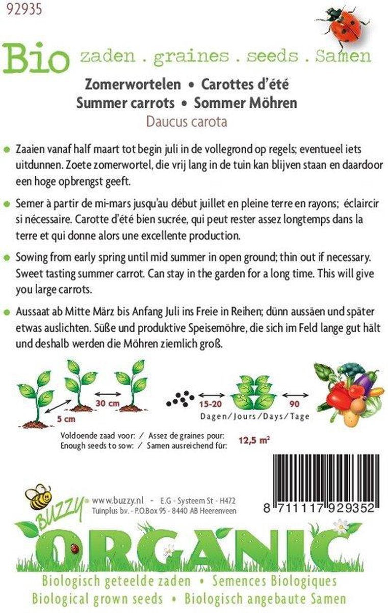  Buzzy® Organic Zomerwortelen Nantes 2 (BIO)