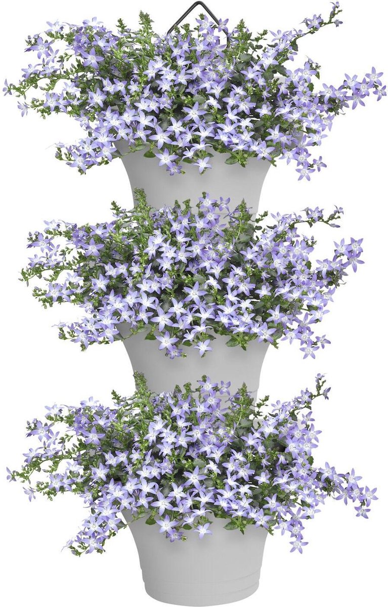  Elho Corsica Vertical Forest 24 - Bloempot Voor Balkonbuiten - Ø 26.7 X H 29.7 Cm - Wit/Wit