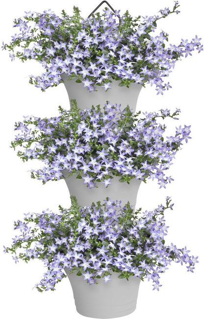  Elho Corsica Vertical Forest 24 - Bloempot Voor Balkonbuiten - Ø 26.7 X H 29.7 Cm - Wit/Wit
