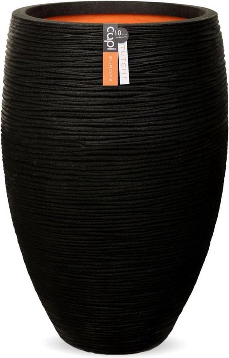  Capi Europe - Vaas Elegant Deluxe Rib NL - 40x60 - Zwart - Voor Binnen En Buiten - KBLR1131