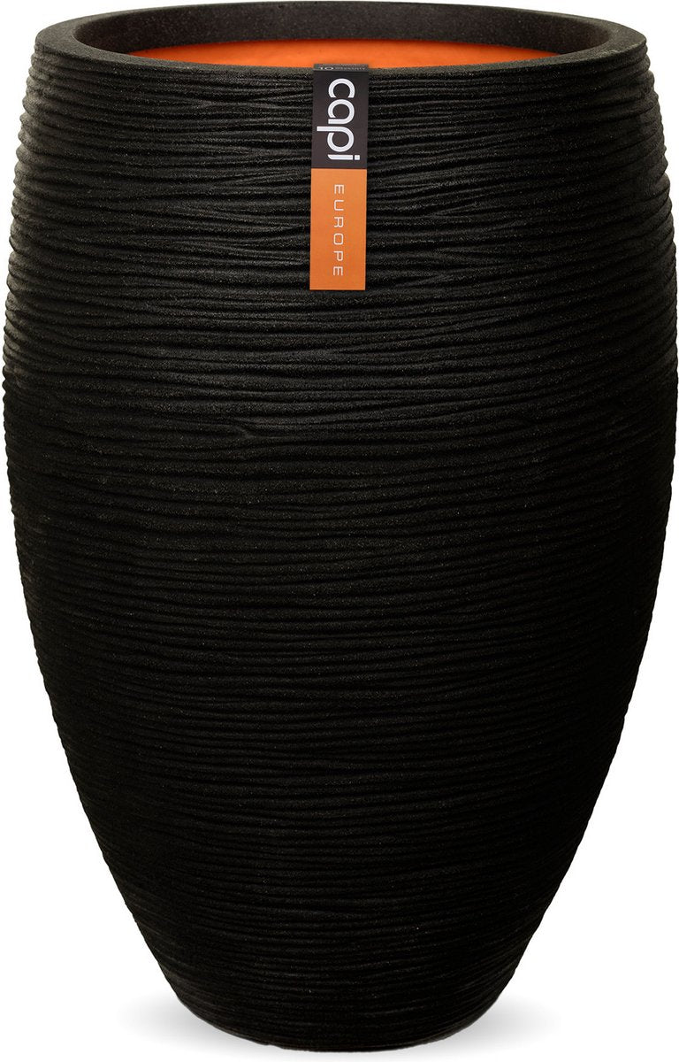  Capi Europe - Vaas Elegant Deluxe Rib NL - 45x72 - Zwart - Voor Binnen En Buiten - KBLR1138