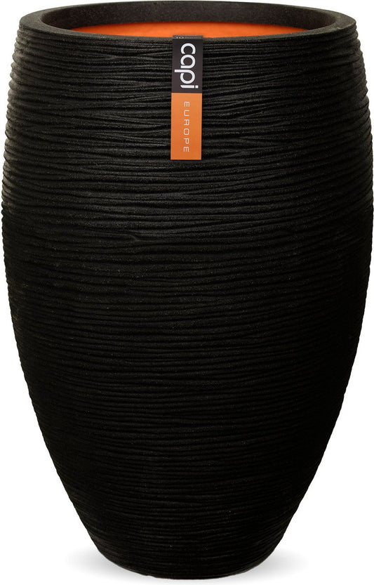  Capi Europe - Vaas Elegant Deluxe Rib NL - 45x72 - Zwart - Voor Binnen En Buiten - KBLR1138