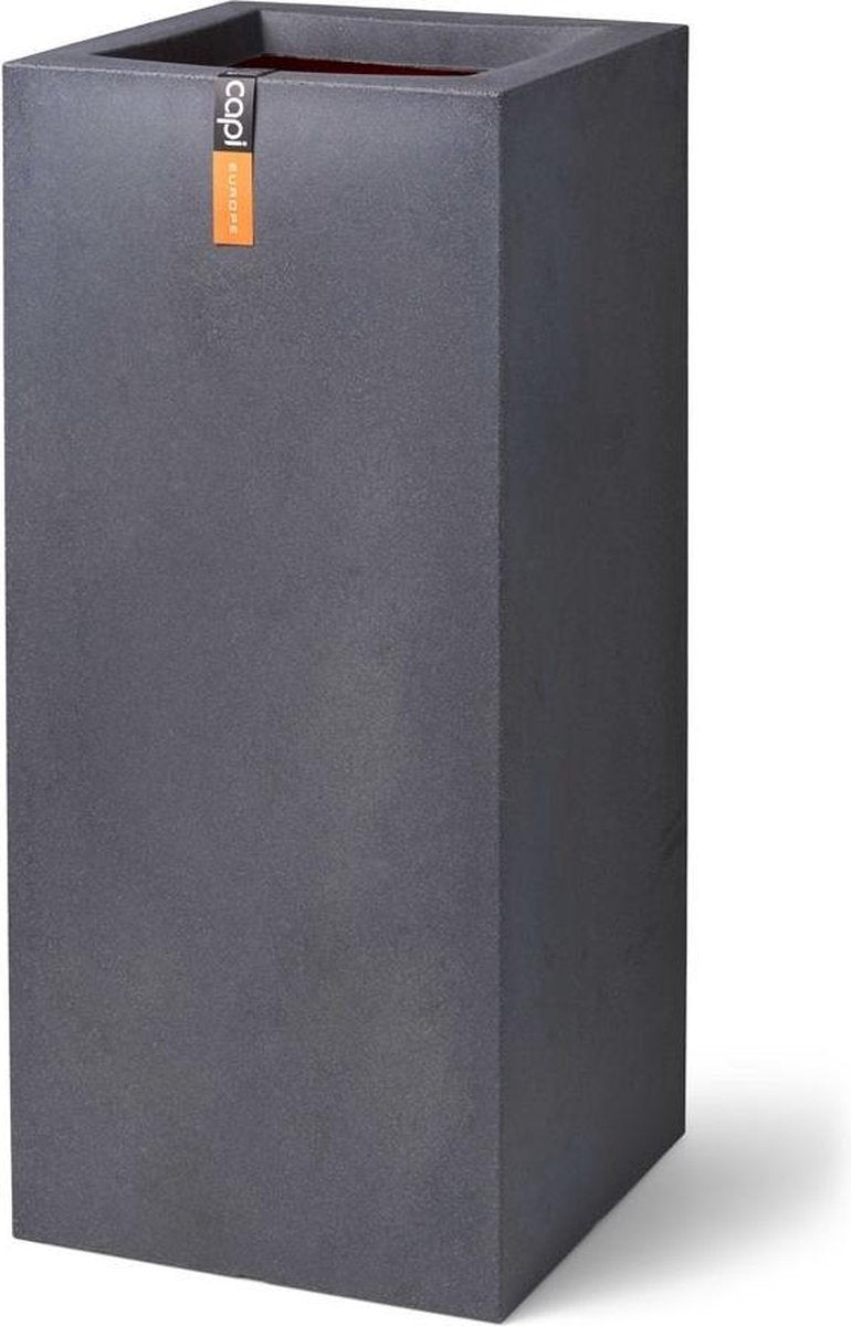  Capi Europe - Bloempot Rechthoek Smooth NL - 36x36x79 - Zwart - Voor Binnen En Buiten - KBL952